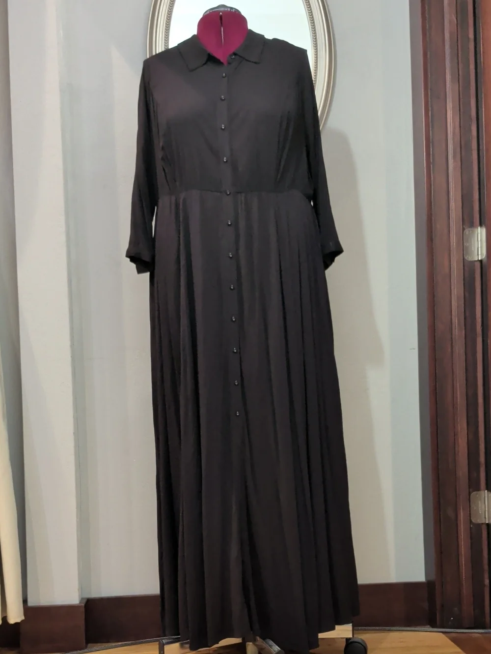 torrid Black Button-Front Maxi Shirt Dress